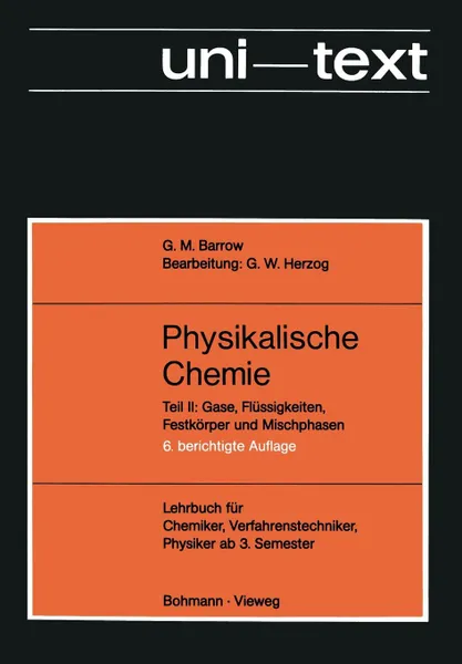 Обложка книги Physikalische Chemie, Gordon M. Barrow, Gordon M. Barrow