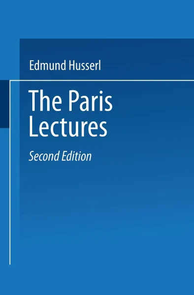 Обложка книги The Paris Lectures, Edmund Husserl, Peter Koestenbaum
