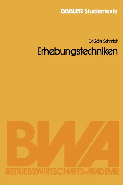 Обложка книги Erhebungstechniken, Götz Schmidt