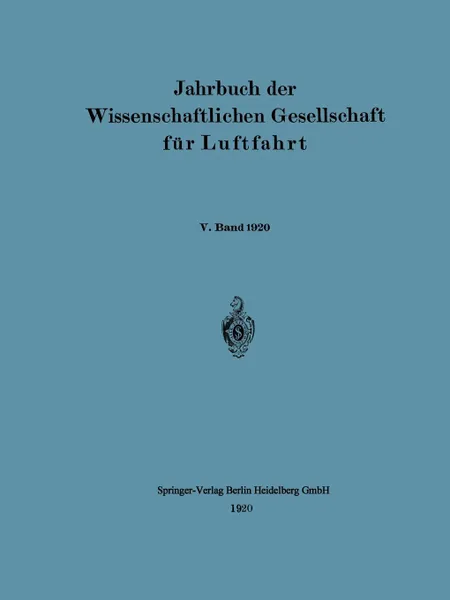 Обложка книги Jahrbuch Der Wissenschaftlichen Gesellschaft Fur Luftfahrt, Wissenschaftliche Gesellschaft Fur Luftf, Springer