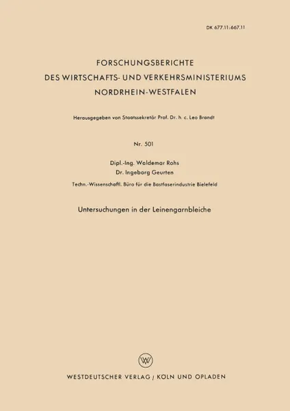 Обложка книги Untersuchungen in Der Leinengarnbleiche, Waldemar Rohs