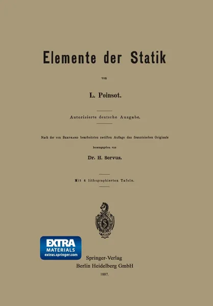 Обложка книги Elemente Der Statik, Louis Poinsot, H. Servus