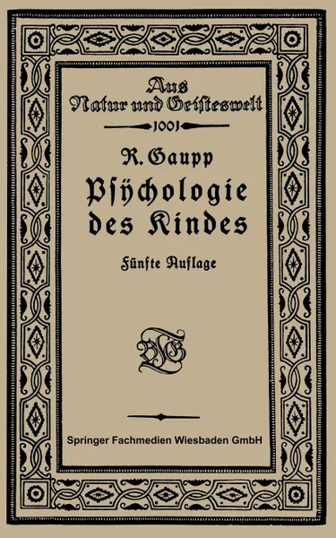 Обложка книги Psychologie Des Kindes, Robert Gaupp