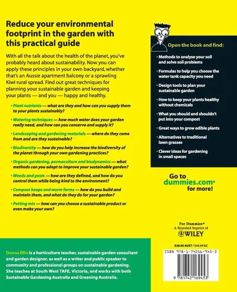 Обложка книги SUSTAINABLE GARDENING FOR DUMM, ELLIS