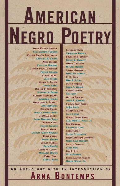 Обложка книги American Negro Poetry. An Anthology, Arna Wendell Bontemps