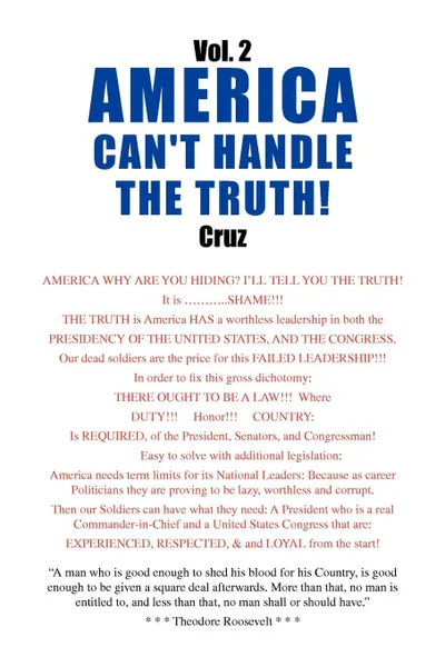 Обложка книги Vol. 2 AMERICA CAN'T HANDLE THE TRUTH!, Cruz