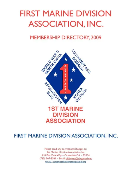 Обложка книги First Marine Division Association, Inc. Membership Directory, 2009, Inc. First Marine Division Association