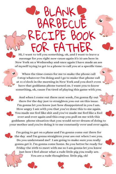 Обложка книги Blank Barbecue Recipe Book For Father. Funny Father Cookbook Notepad Book - Parody Dad Gift Journal To Write In Grilling Recipes For Fathers With Temper, 6