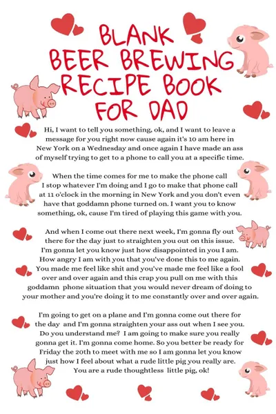 Обложка книги Blank Beer Brewing Recipe Book For Dad. Funny Father's Day Beverage Pilsner Cookbook For Dads Who Love Dark & Light Stout & Lager - Parody Dad Gift Journal To Write In Drink Recipes For Fathers With Temper, 6