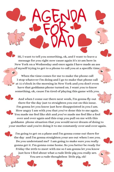 Обложка книги Agenda For Dad. Funny Thoughtless Little Pig Dad Daughter Daily Diary, Journal, Calendar - Temper Tantrum Gag Gift For Tempered Dads - Father's Day Diary With Rude Message & Saying To Daughter, Son - Parody Journal Gift From Wife, Daughter, Stepso..., Jennifer Wellington