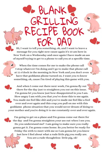 Обложка книги Blank Grilliing Recipe Book For Dad. Funny Father Cooking Notepad Book - Parody Dad Gift Journal To Write Your Favorite Grill Recipes For Fathers With Temper, 6