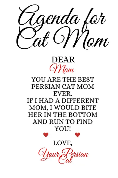 Обложка книги Agenda For Cat Mom. Best Persian Cat Mom Ever Journal To Write In Meetings, To Do Lists, Notes, Quotes, Stories Of Cats - Cute Kitten Gift For Moms From Daughter, Son, Child, Husband, Boyfriend - Notepad, 6x9 Lined Paper, 120 Pages Ruled Notebook ..., Jennifer Wellington