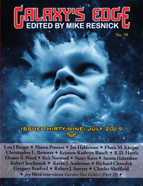 Обложка книги Galaxy's Edge Magazine. Issue 39, July 2019, Joe Heldeman, Kevin J. Anderson, Nancy Kress