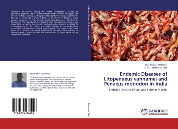 Обложка книги Endemic Diseases of Litopenaeus vannamei and Penaeus monodon in India, Ravi Kumar Amerneni and K. R. S. Sambasiva Rao