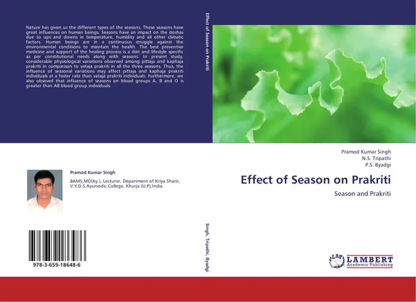 Обложка книги Effect of Season on Prakriti, Pramod Kumar Singh,N.S. Tripathi and P.S. Byadgi