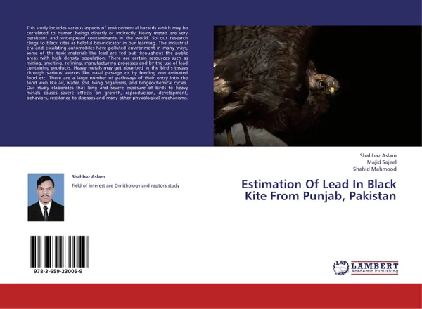 Обложка книги Estimation Of Lead In Black Kite From Punjab, Pakistan, Shahbaz Aslam,Majid Sajeel and Shahid Mahmood