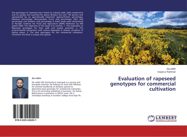 Обложка книги Evaluation of rapeseed genotypes for commercial cultivation, Zia Uddin and Inayat ur Rahman