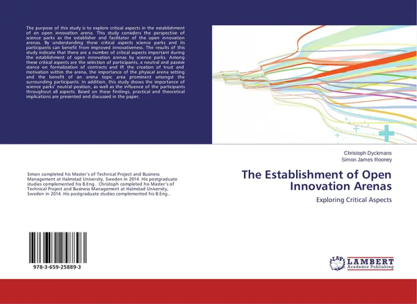 Обложка книги The Establishment of Open Innovation Arenas, Christoph Dyckmans and Simon James Rooney