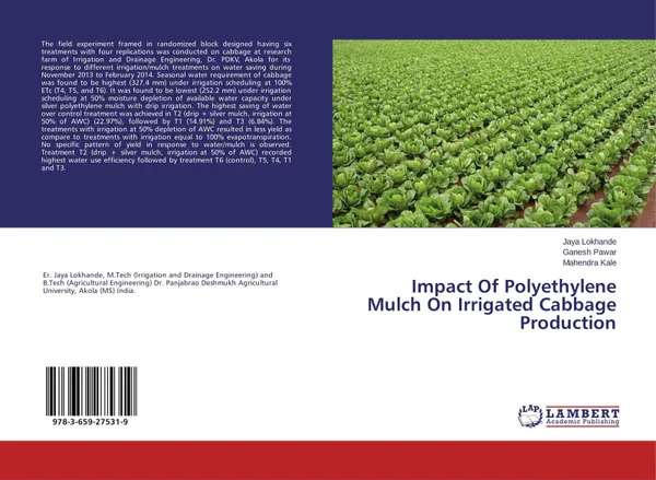 Обложка книги Impact Of Polyethylene Mulch On Irrigated Cabbage Production, Jaya Lokhande,Ganesh Pawar and Mahendra Kale