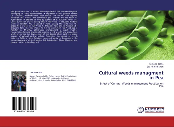 Обложка книги Cultural weeds managment in Pea, Tamana Bakht and Ijaz Ahmad khan