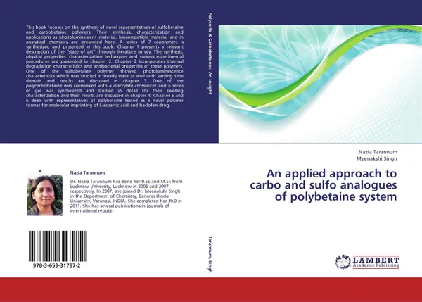 Обложка книги An applied approach to carbo and sulfo analogues of polybetaine system, Nazia Tarannum and Meenakshi Singh