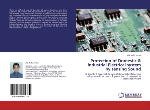 Обложка книги Protection of Domestic & industrial Electrical system by sensing Sound, Md. Nafiz Imtiaz