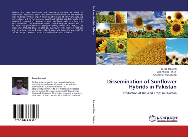 Обложка книги Dissemination of Sunflower Hybrids in Pakistan, Saeed Qaisrani,Ejaz Ahmad Khan and Ghazanfar Ali Sadozai