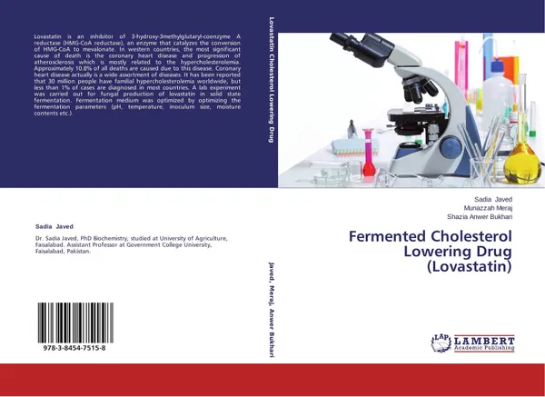 Обложка книги Fermented Cholesterol Lowering Drug (Lovastatin), Sadia Javed,Munazzah Meraj and Shazia Anwer Bukhari