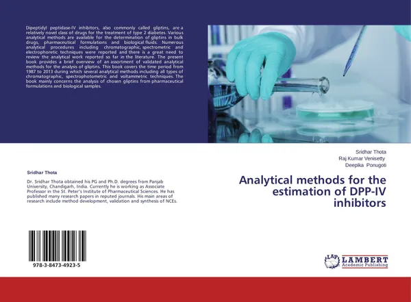 Обложка книги Analytical methods for the estimation of DPP-IV inhibitors, Sridhar Thota,Raj Kumar Venisetty and Deepika Ponugoti