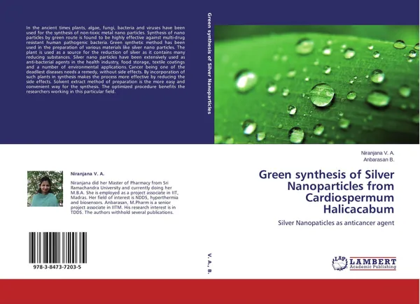 Обложка книги Green synthesis of Silver Nanoparticles from Cardiospermum Halicacabum, Niranjana V. A. and Anbarasan B.