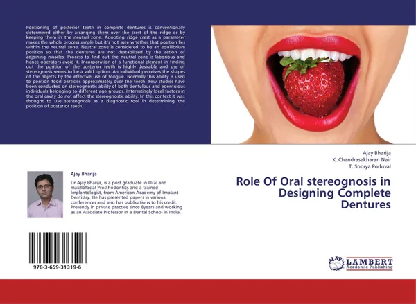 Обложка книги Role Of Oral stereognosis in Designing Complete Dentures, Ajay Bharija,K. Chandrasekharan Nair and T. Soorya Poduval