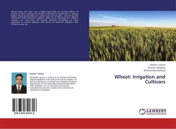 Обложка книги Wheat: Irrigation and Cultivars, Naeem Sarwar,Khuram Mubeen and Muhammad Shehzad