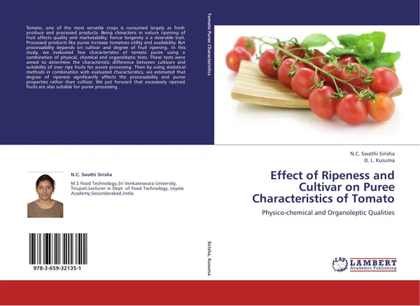 Обложка книги Effect of Ripeness and Cultivar on Puree Characteristics of Tomato, N.C. Swathi Sirisha and D. L. Kusuma