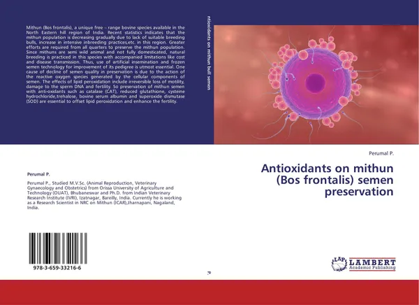 Обложка книги Antioxidants on mithun (Bos frontalis) semen preservation, Perumal P.