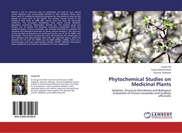 Обложка книги Phytochemical Studies on Medicinal Plants, Liaqat Ali,Tania Shamim Rizvi and Farzana Shaheen