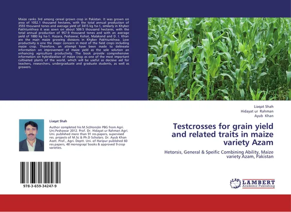 Обложка книги Testcrosses for grain yield and related traits in maize variety Azam, Liaqat Shah,Hidayat ur Rahman and AYUB KHAN