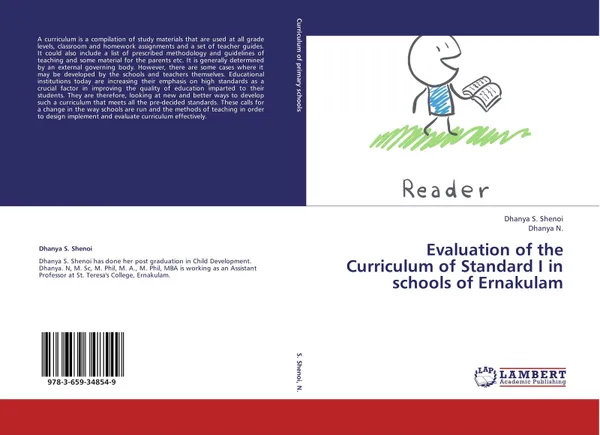 Обложка книги Evaluation of the Curriculum of Standard I in schools of Ernakulam, Dhanya S. Shenoi and Dhanya N.