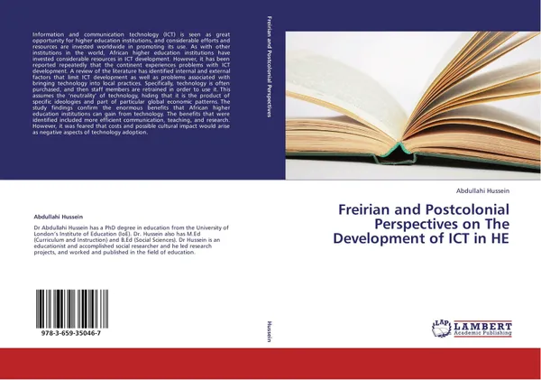 Обложка книги Freirian and Postcolonial Perspectives on The Development of ICT in HE, Abdullahi Hussein