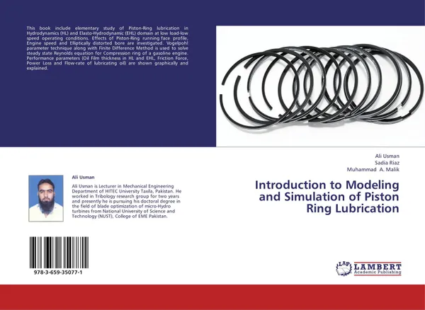 Обложка книги Introduction to Modeling and Simulation of Piston Ring Lubrication, Ali Usman,Sadia Riaz and Muhammad A. Malik