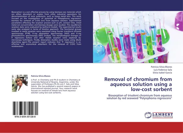 Обложка книги Removal of chromium from aqueous solution using a low-cost sorbent, Patricia Silvia Blanes,Luis Federico Sala and Silvia Isabel García