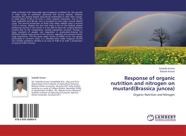 Обложка книги Response of organic nutrition and nitrogen on mustard(Brassica juncea), Subodh Kumar and Rakesh Kumar