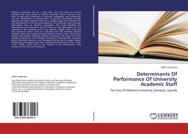 Обложка книги Determinants Of Performance Of University Academic Staff, Willis Yuko Oso