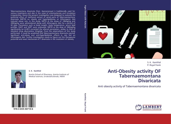 Обложка книги Anti-Obesity activity OF Tabernaemontana Divaricata, S. K. Kanthlal and P. Royal Frank