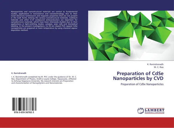 Обложка книги Preparation of CdSe Nanoparticles by CVD, K. Ravindranadh and M. C. Rao