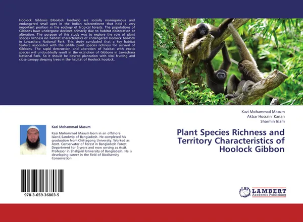 Обложка книги Plant Species Richness and Territory Characteristics of Hoolock Gibbon, Kazi Mohammad Masum,Akbar Hossain Kanan and Sharmin Islam