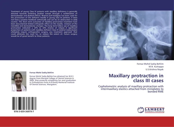 Обложка книги Maxillary protraction in class III cases, Fernaz Mohd Sadiq Behlim,M.N. Kuttappa and U.S.Krishna Nayak