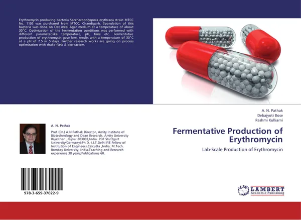 Обложка книги Fermentative Production of Erythromycin, A. N. Pathak,Debajyoti Bose and Rashmi Kulkarni