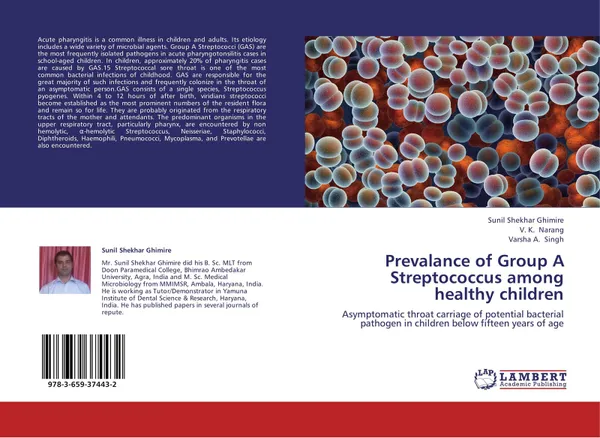 Обложка книги Prevalance of Group A Streptococcus among healthy children, Sunil Shekhar Ghimire,V. K. Narang and Varsha A. Singh