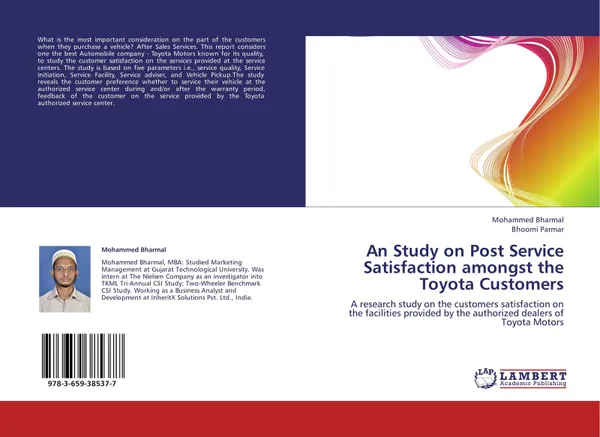 Обложка книги An Study on Post Service Satisfaction amongst the Toyota Customers, Mohammed Bharmal and Bhoomi Parmar