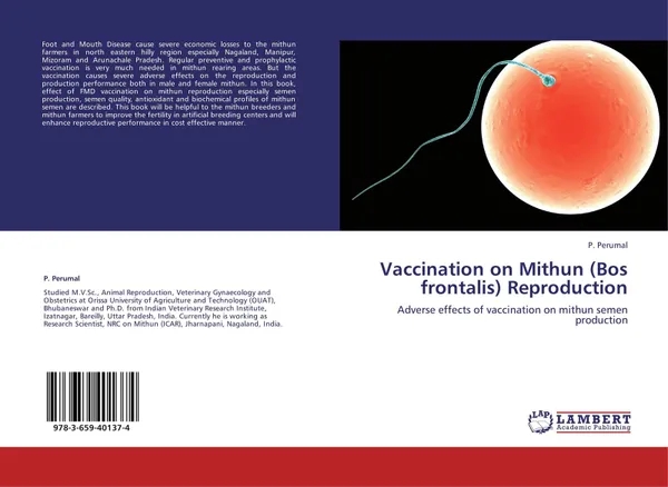 Обложка книги Vaccination on Mithun (Bos frontalis) Reproduction, P. Perumal